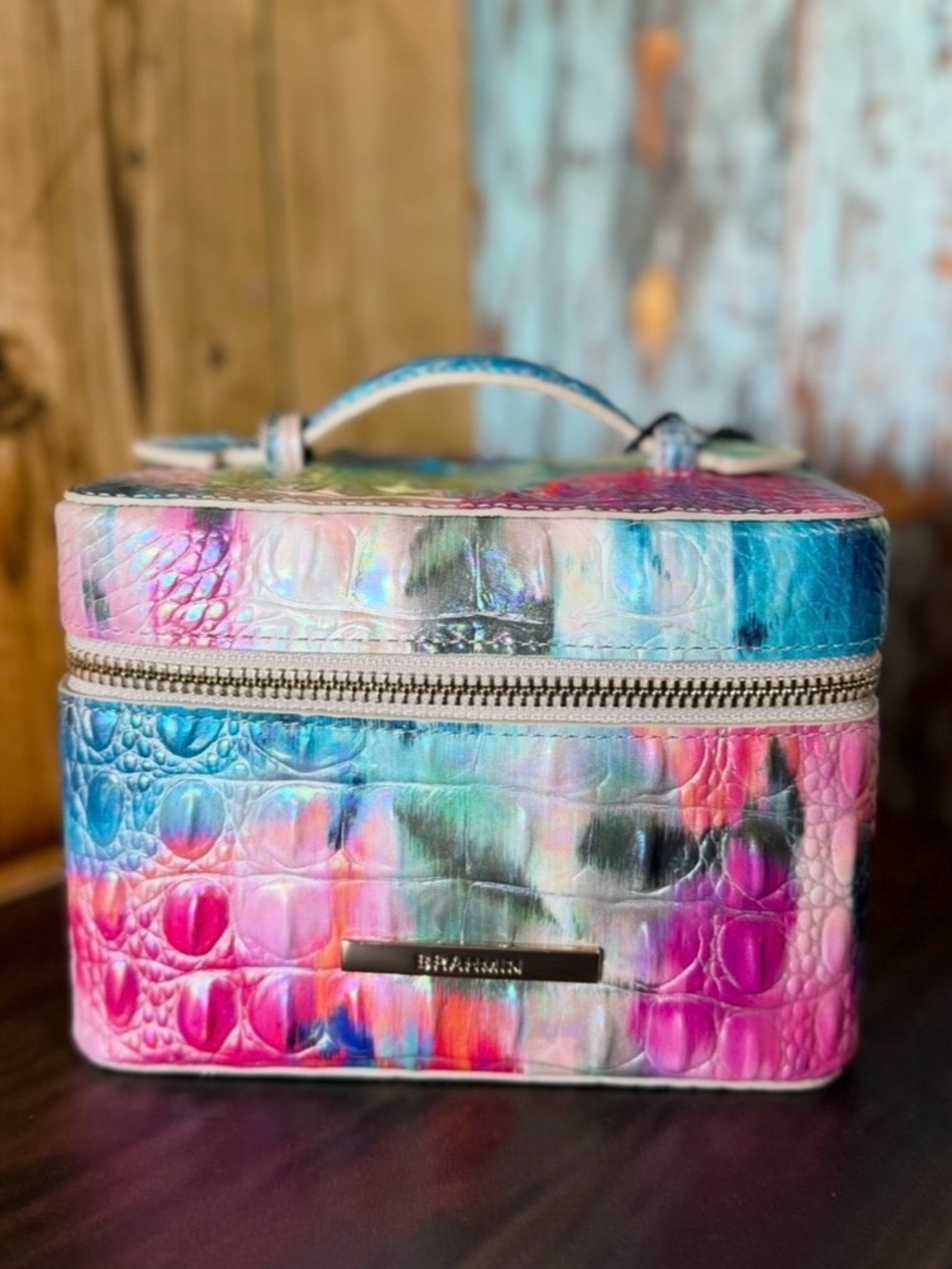 BRAHMIN SMALL CHARMAINE MELBOURNE Makeup Bag Leather IMPRESSION NWT FIRM $ - Picture 5 of 14